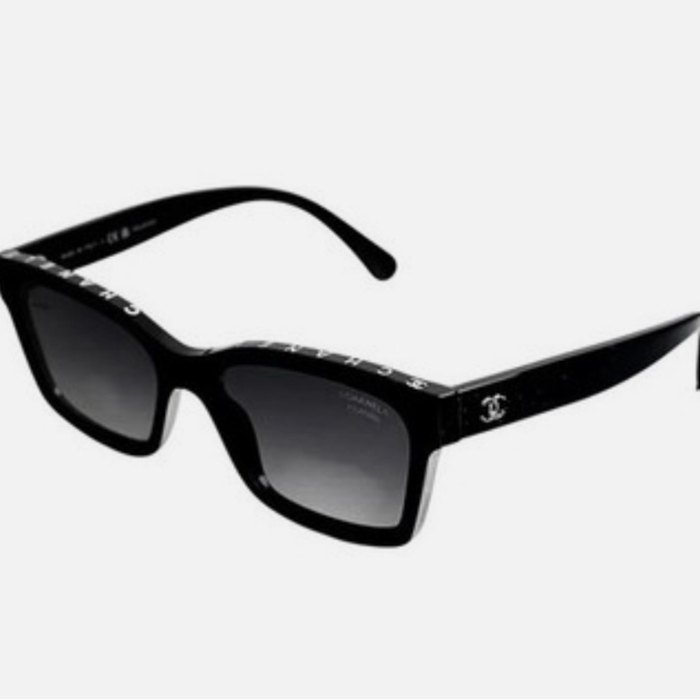 CHANEL Black Square Polarized Sunglasses